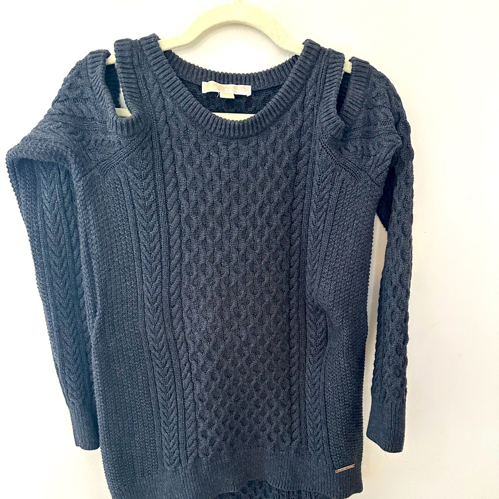 Women’s Michael Kors Open Shoulder Cable Knitted Sweater
